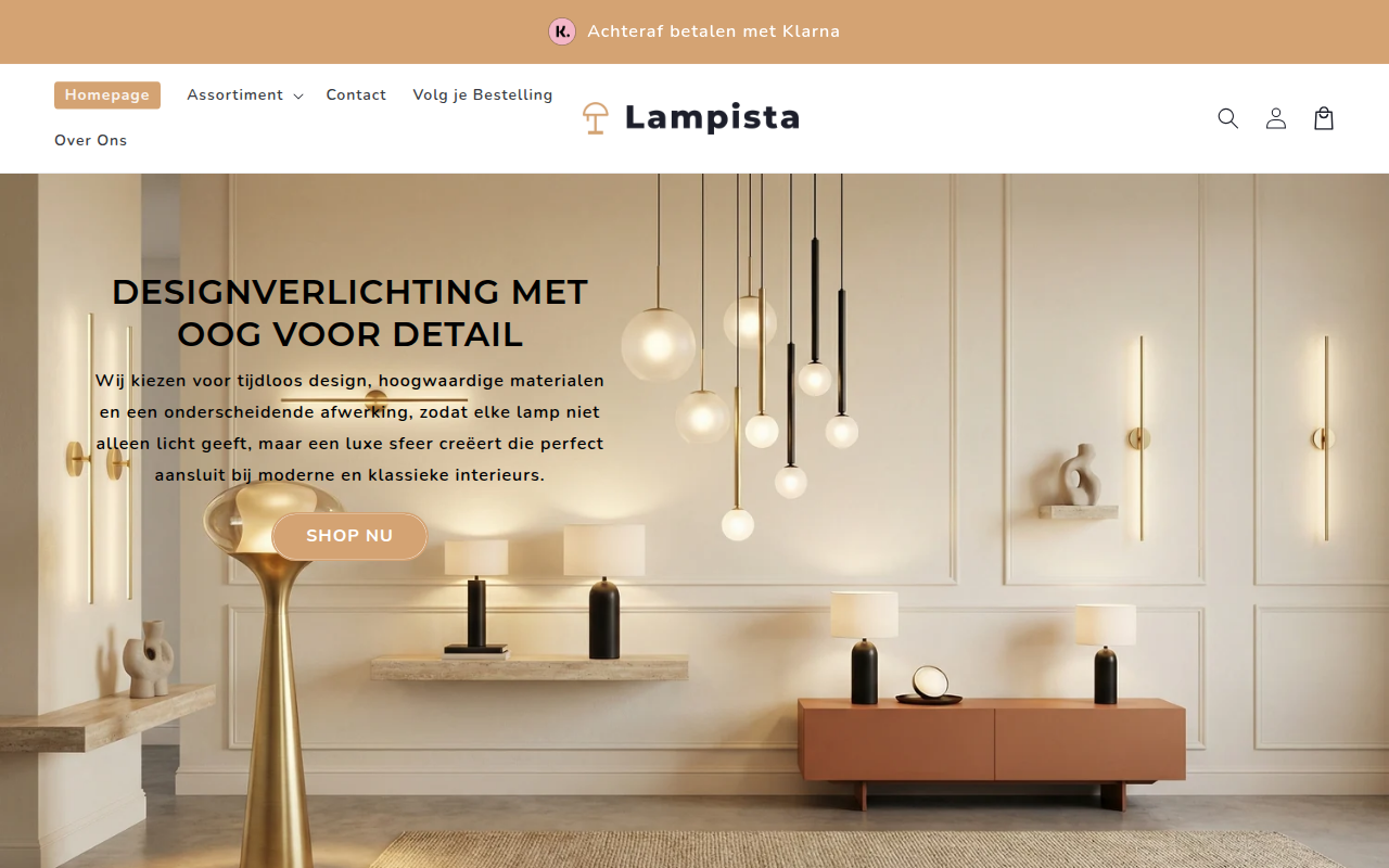 Screenshot van lampista.nl