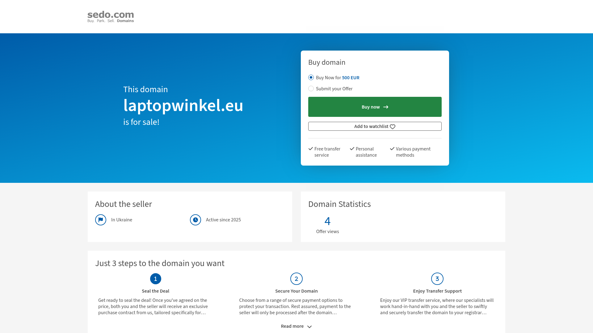 Screenshot van laptopwinkel.eu