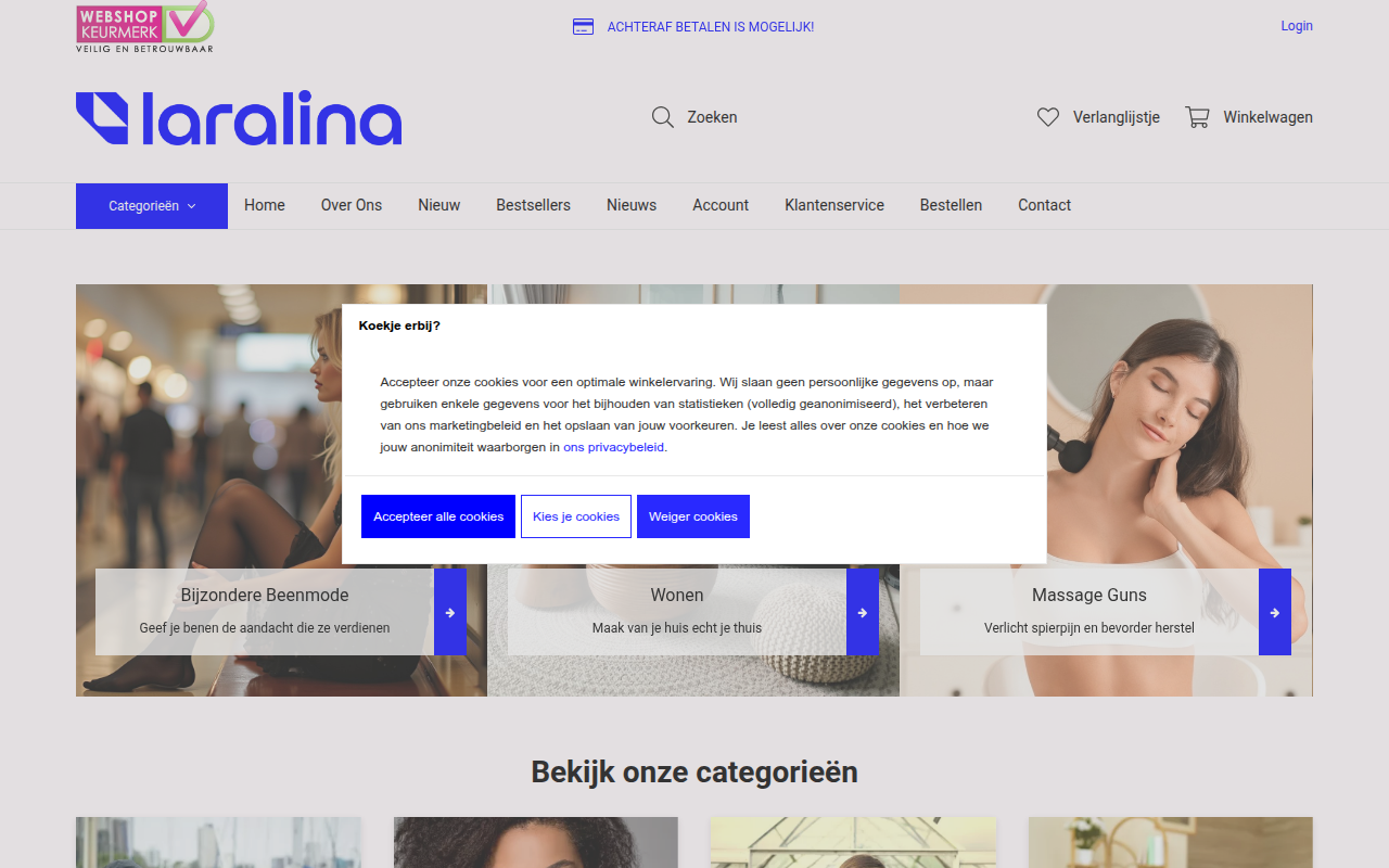 Screenshot van laralina.com