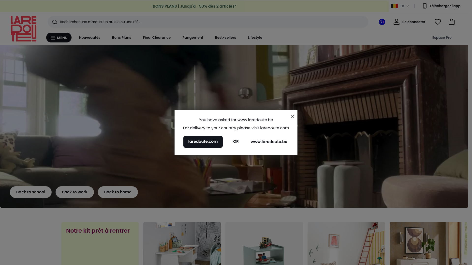 Screenshot van laredoute.be