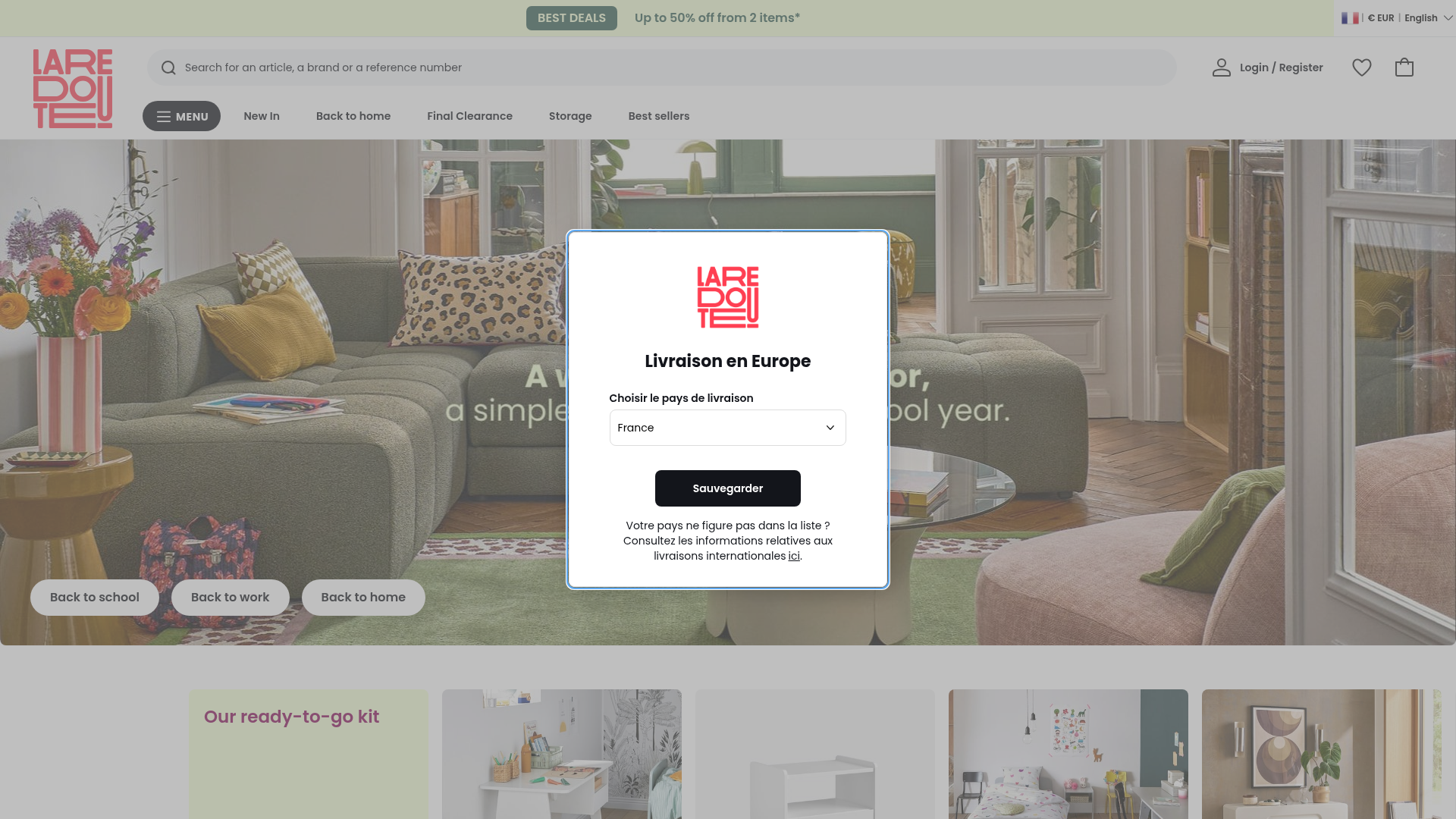 Screenshot van laredoute.com