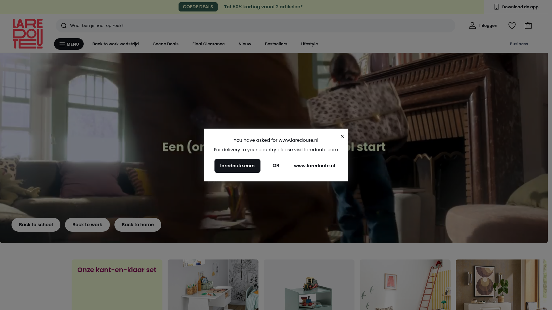 Screenshot van laredoute.nl
