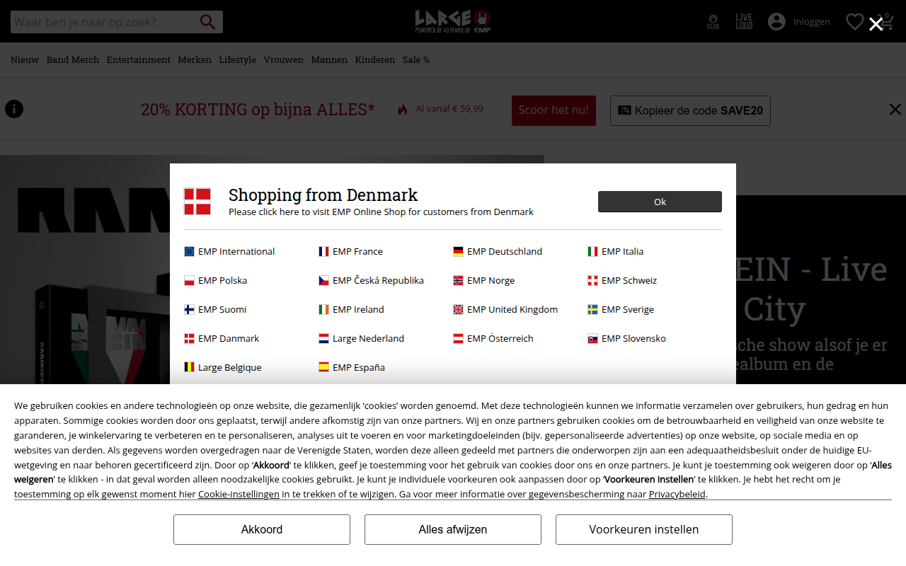 Screenshot van large.nl