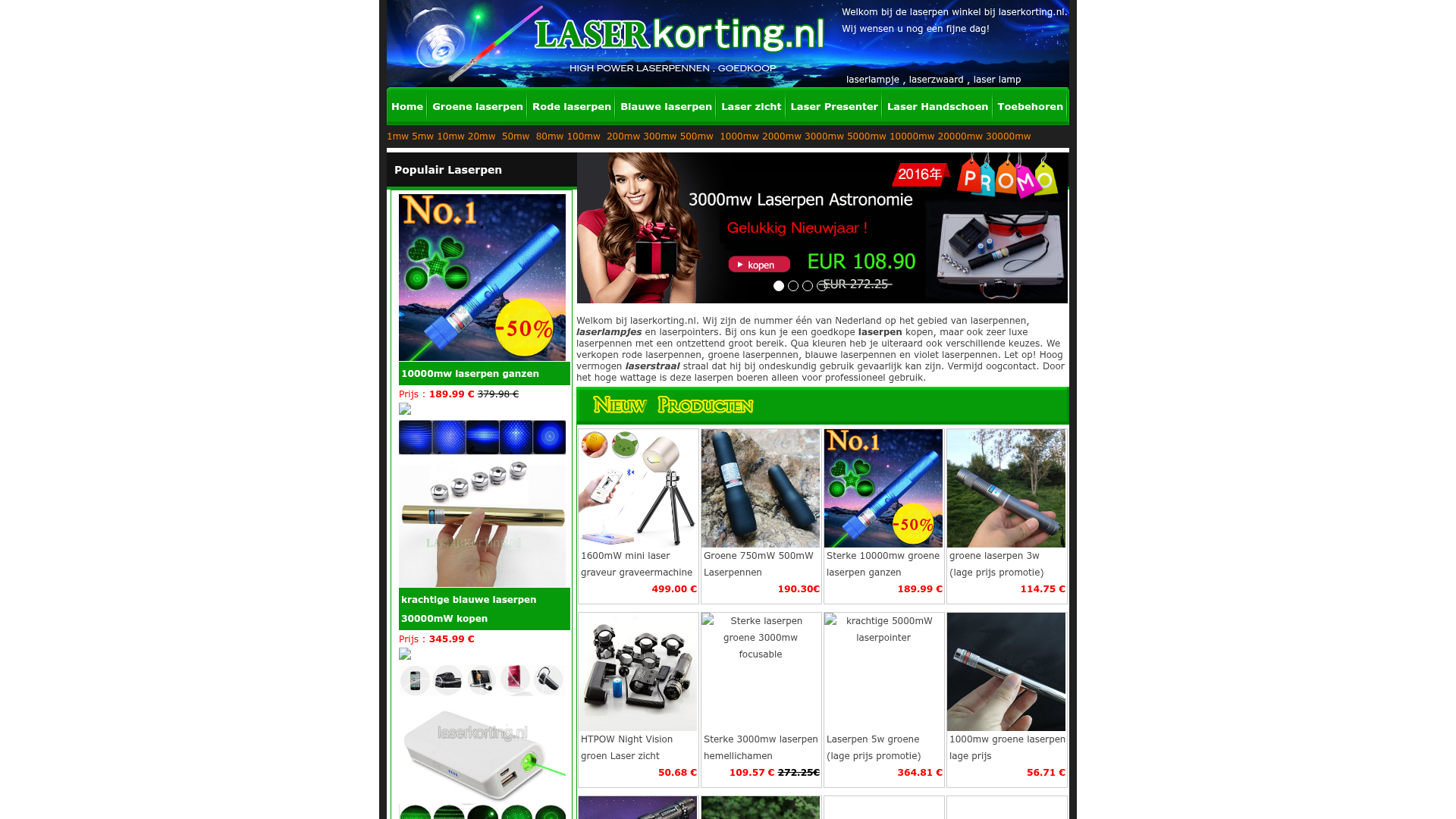 Screenshot van laserkorting.nl