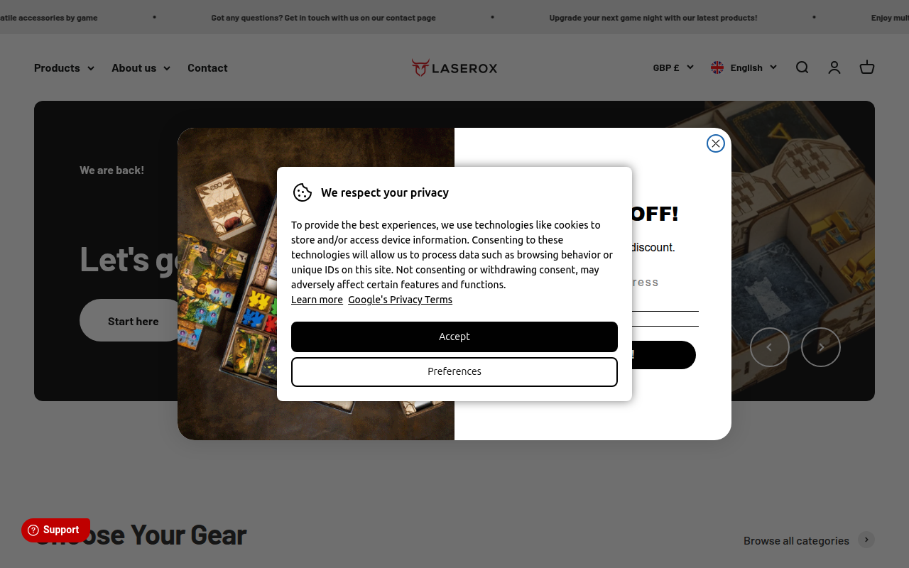 Screenshot van laserox.net