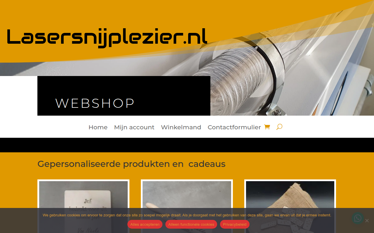 Screenshot van lasersnijplezier.nl