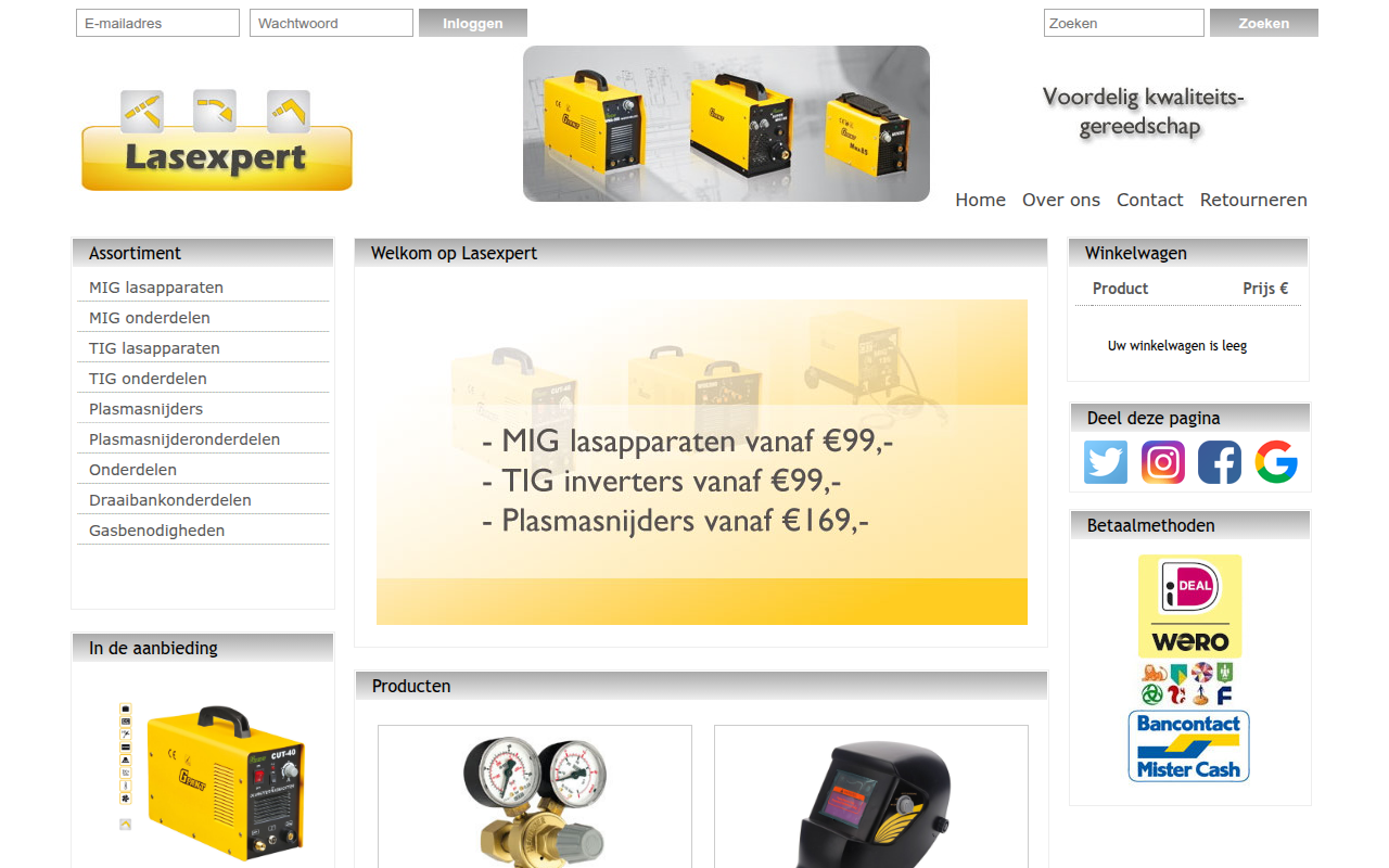 Screenshot van lasexpert.nl