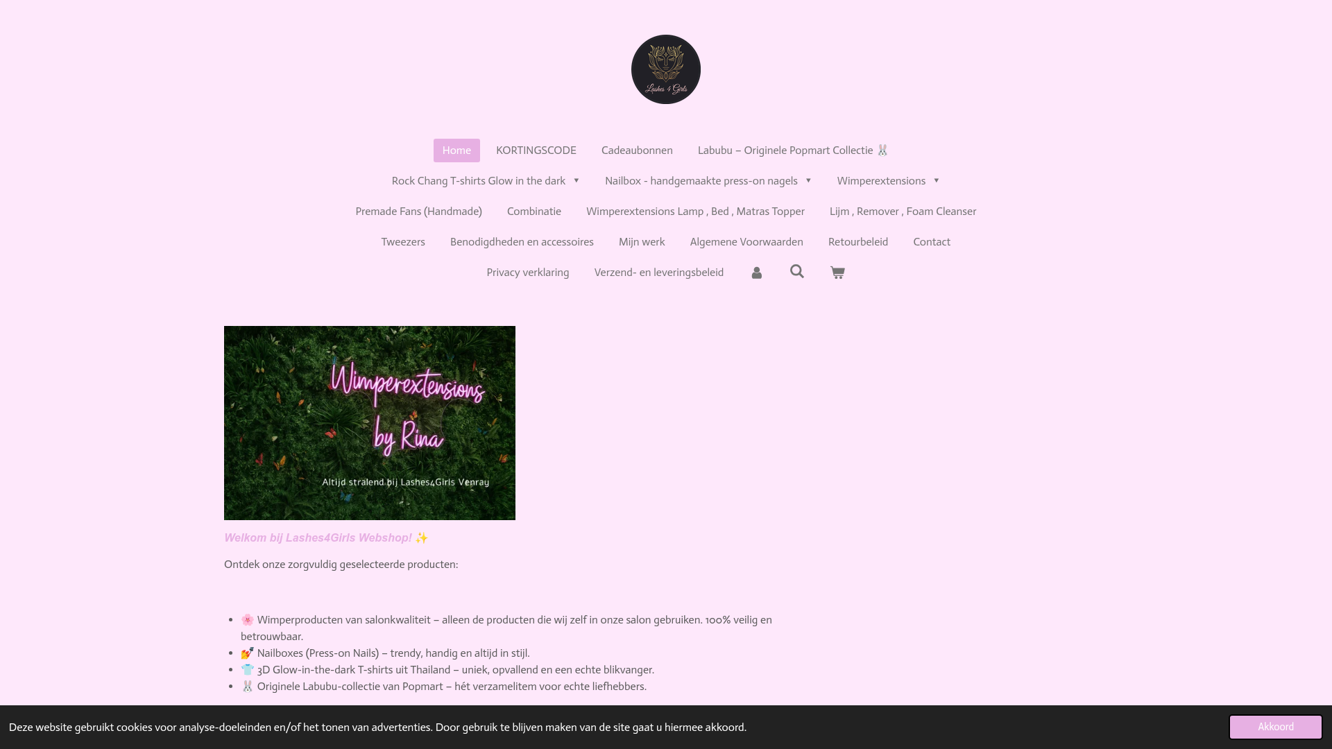 Screenshot van lashes4girls.nl