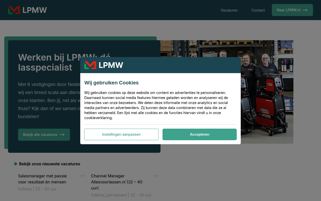 Screenshot van lassenisgeweldig.nl