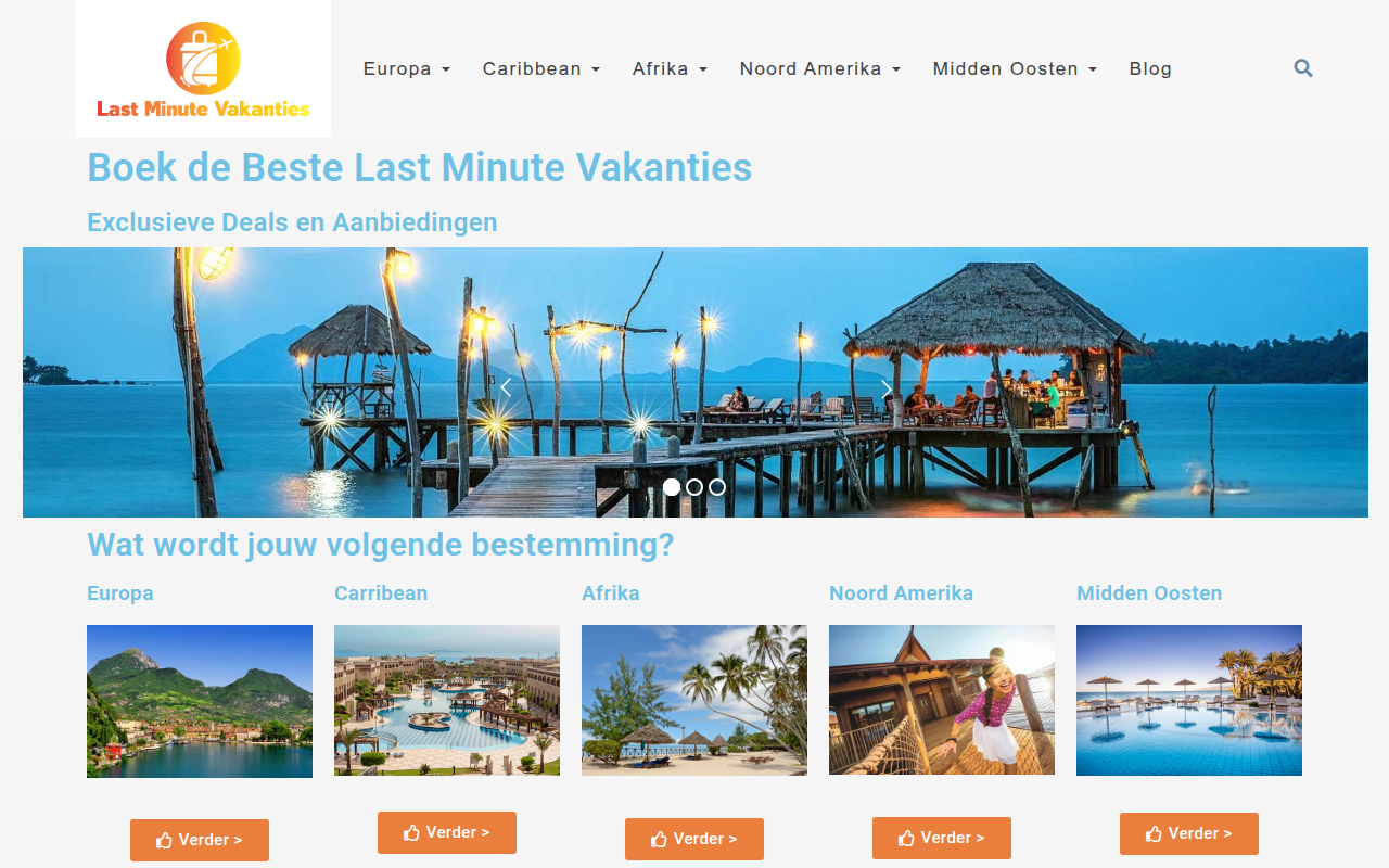 Screenshot van last-minute-vakanties.nl