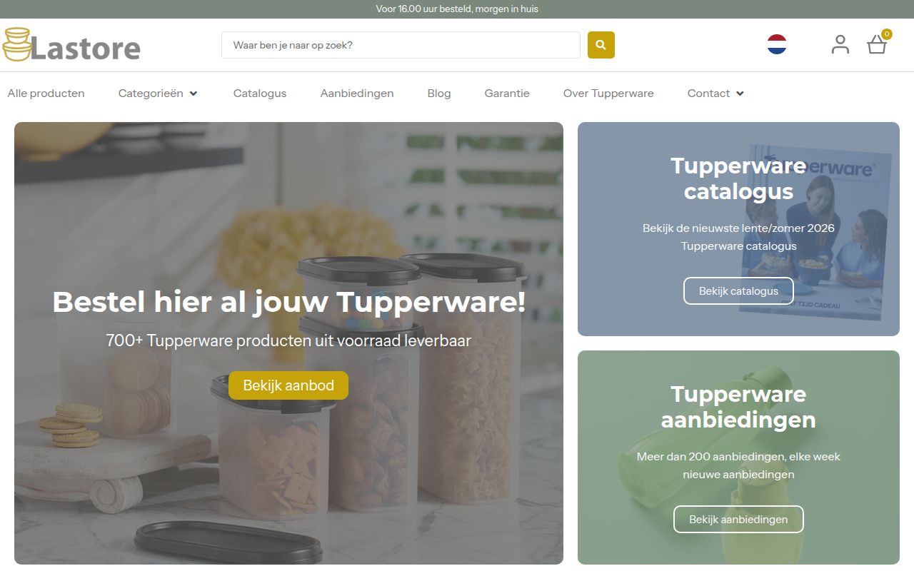 Screenshot van lastoretupperware.nl