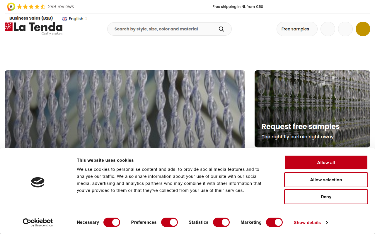 Screenshot van latenda.com