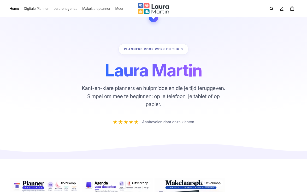 Screenshot van lauramartin.nl