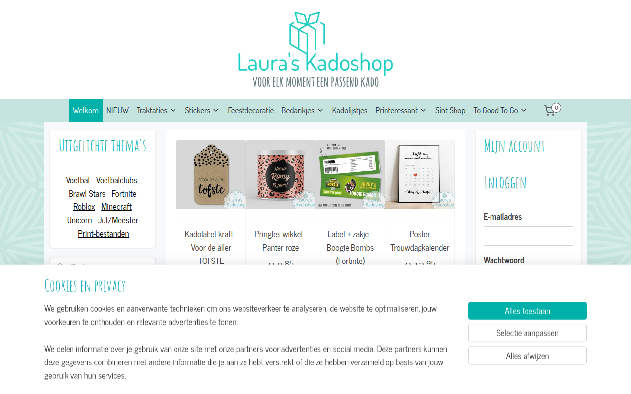 Screenshot van Lauraskadoshop