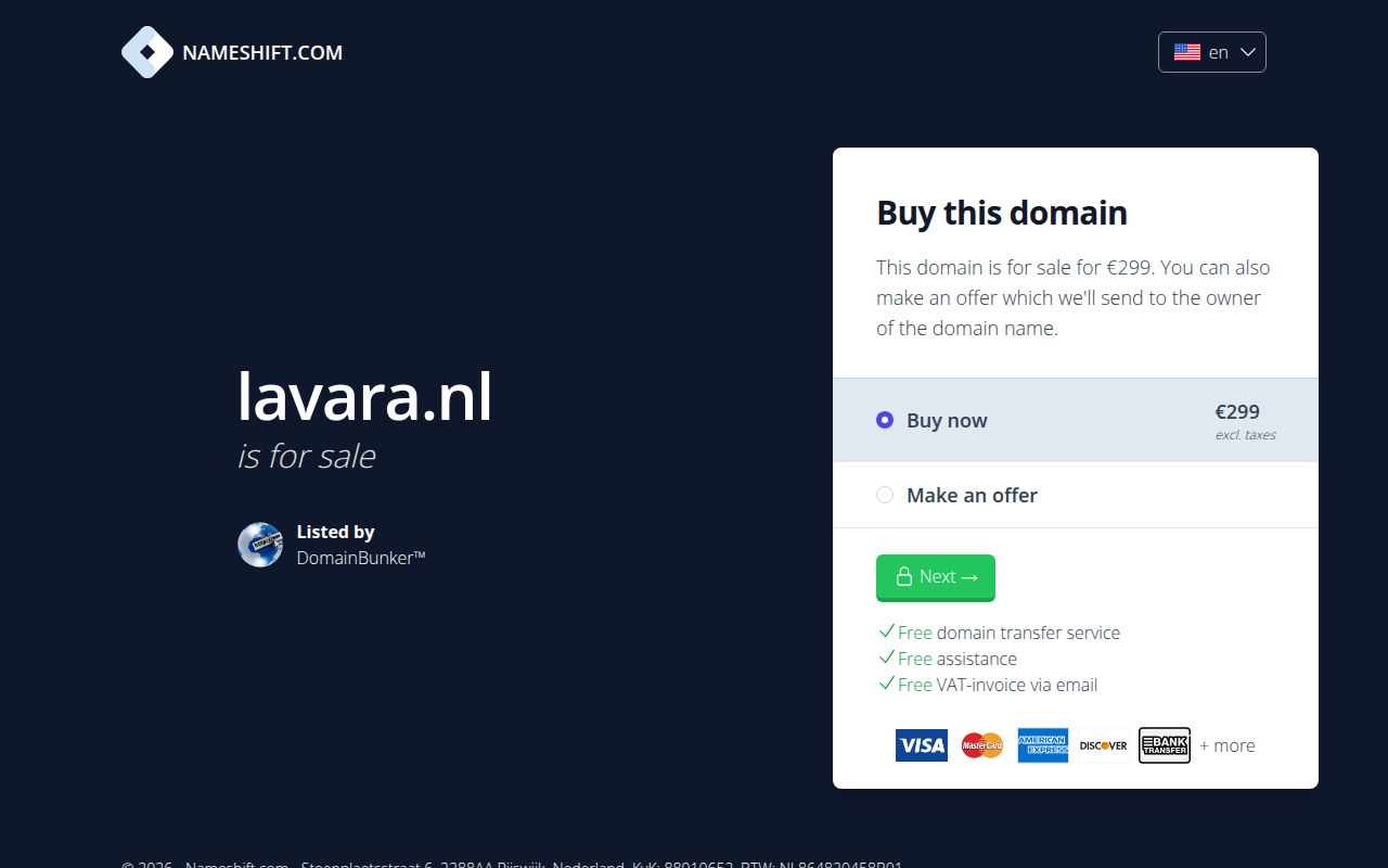 Screenshot van lavara.nl