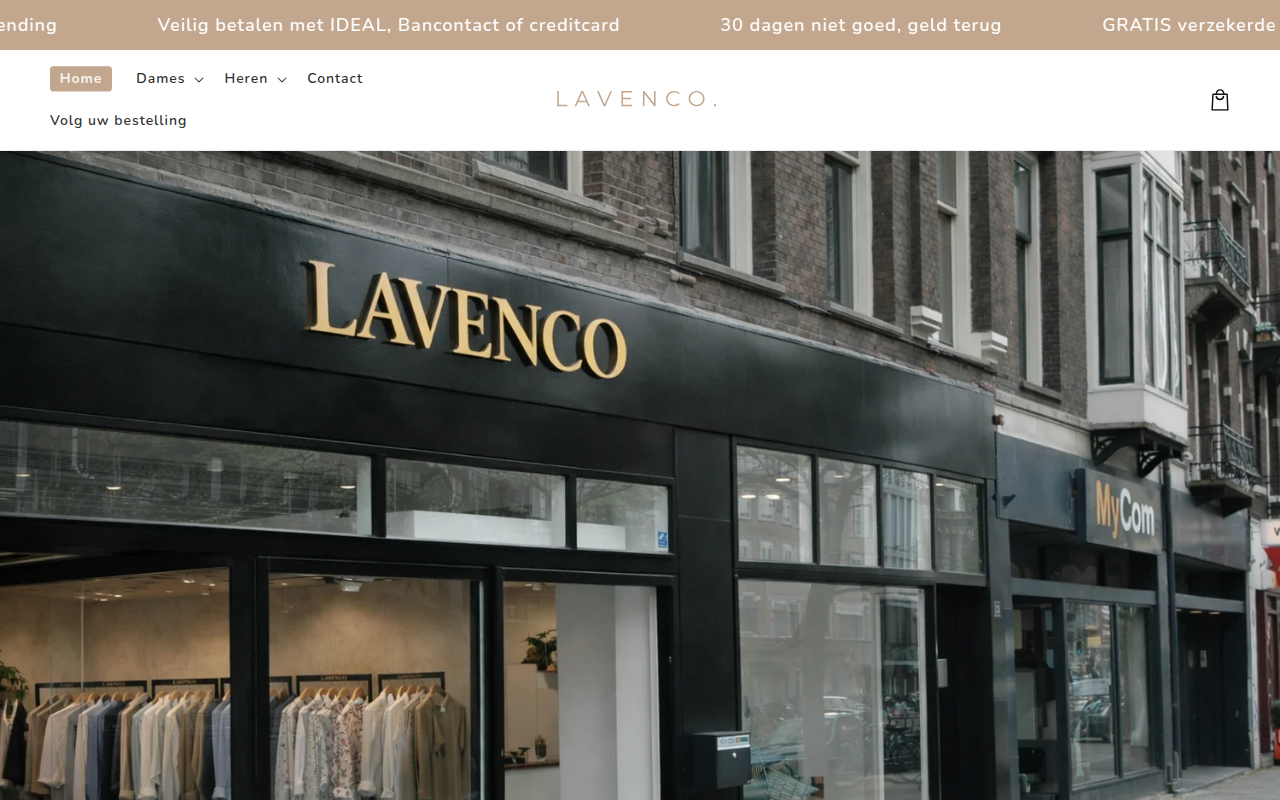 Screenshot van lavenco.nl