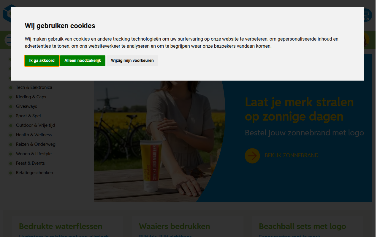 Screenshot van lavistarelatiegeschenken.nl