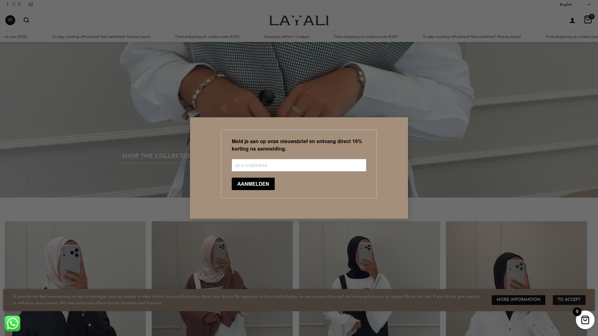 Screenshot van layali-mode.com