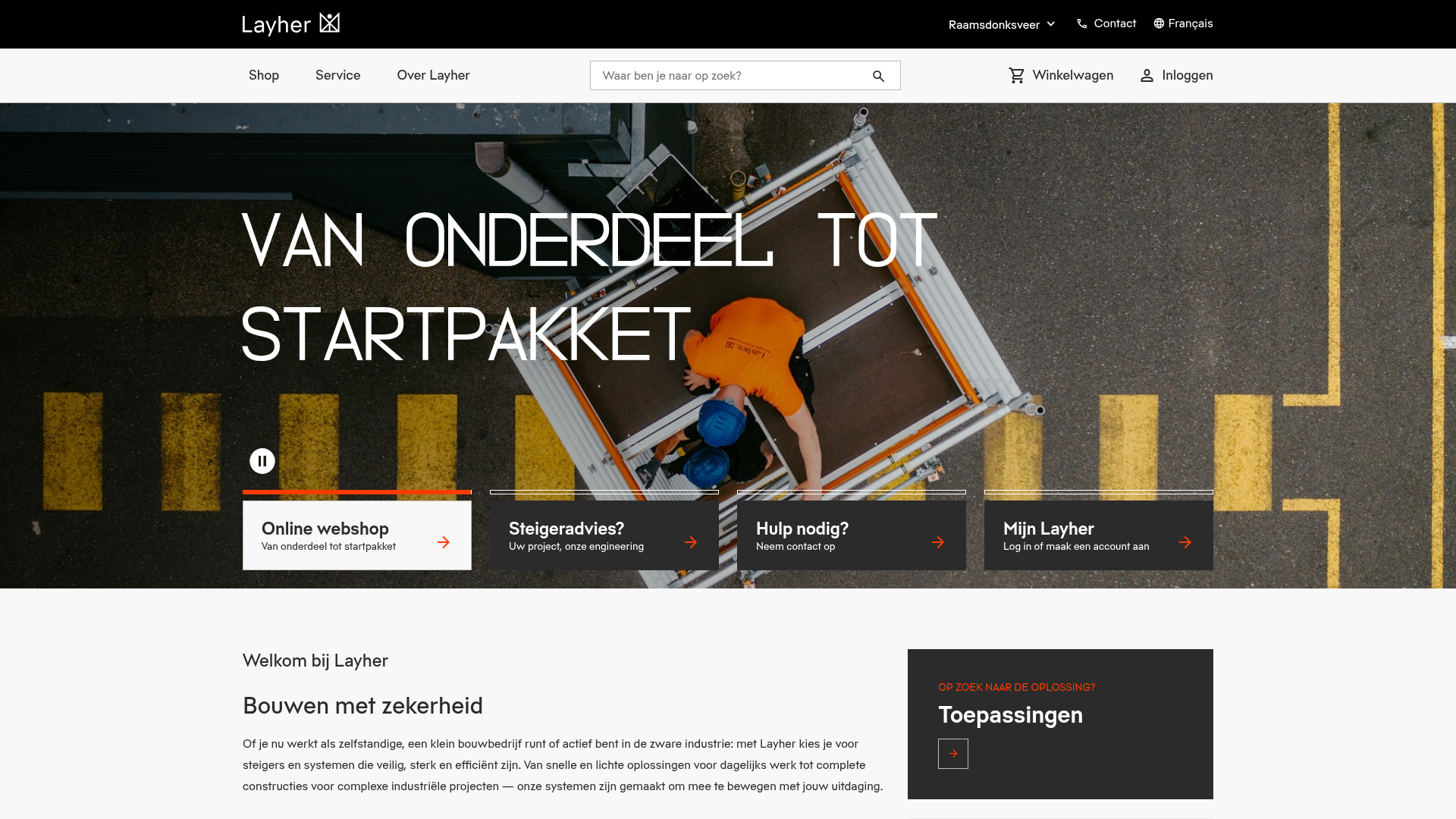 Screenshot van layherrolsteigers.com