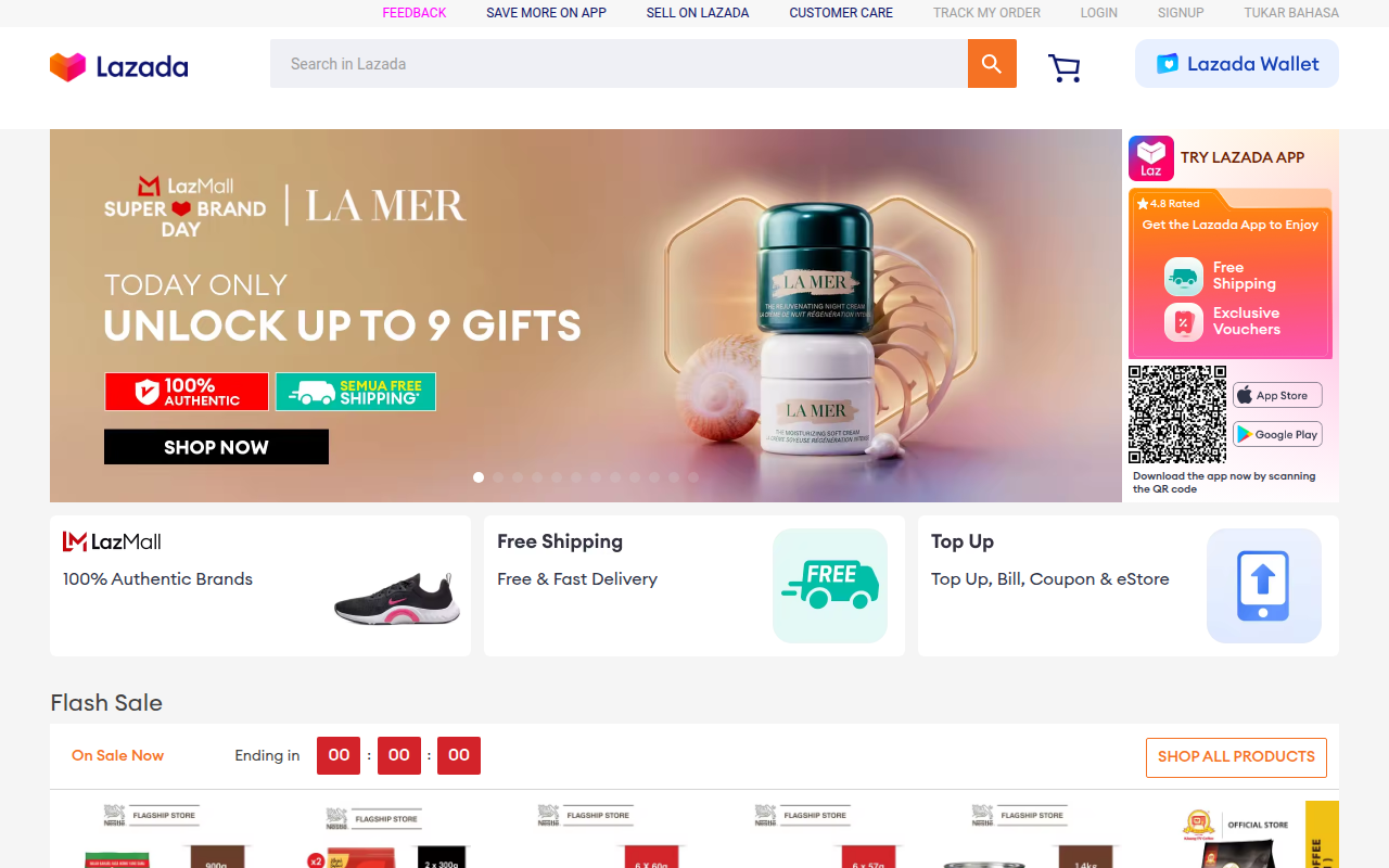 Screenshot van lazada.com.my