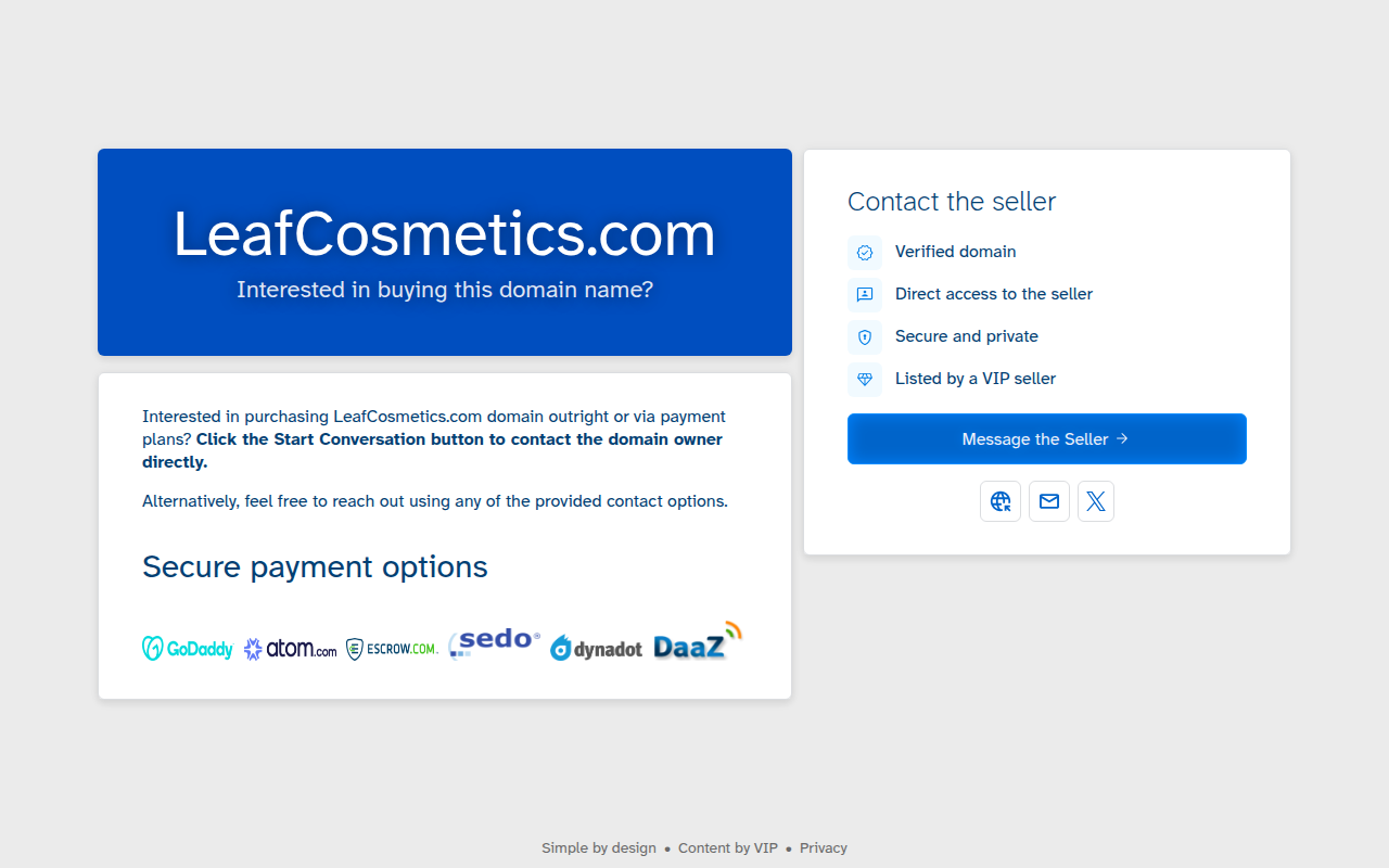 Screenshot van leafcosmetics.com