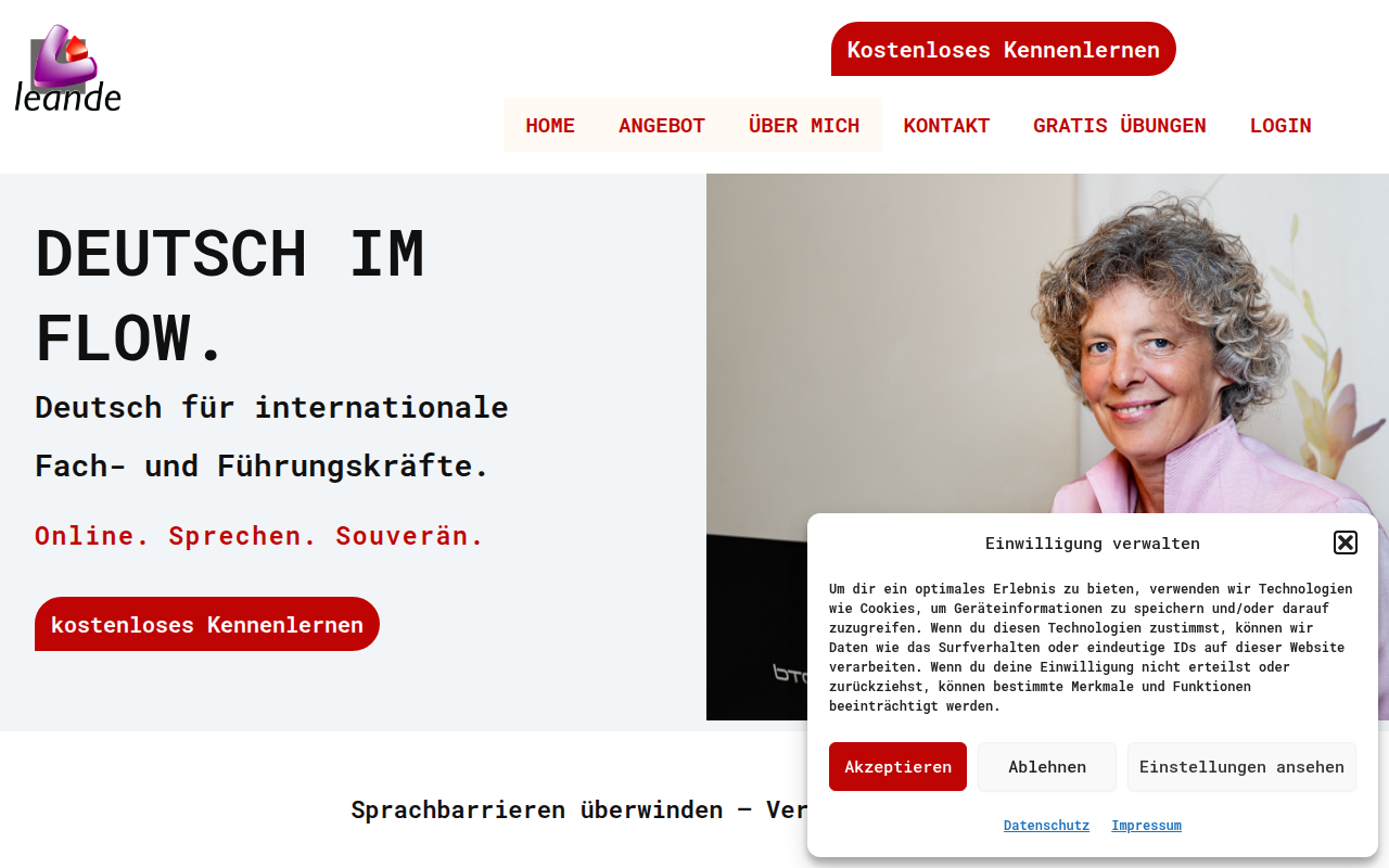 Screenshot van leande-deutschlernen.de