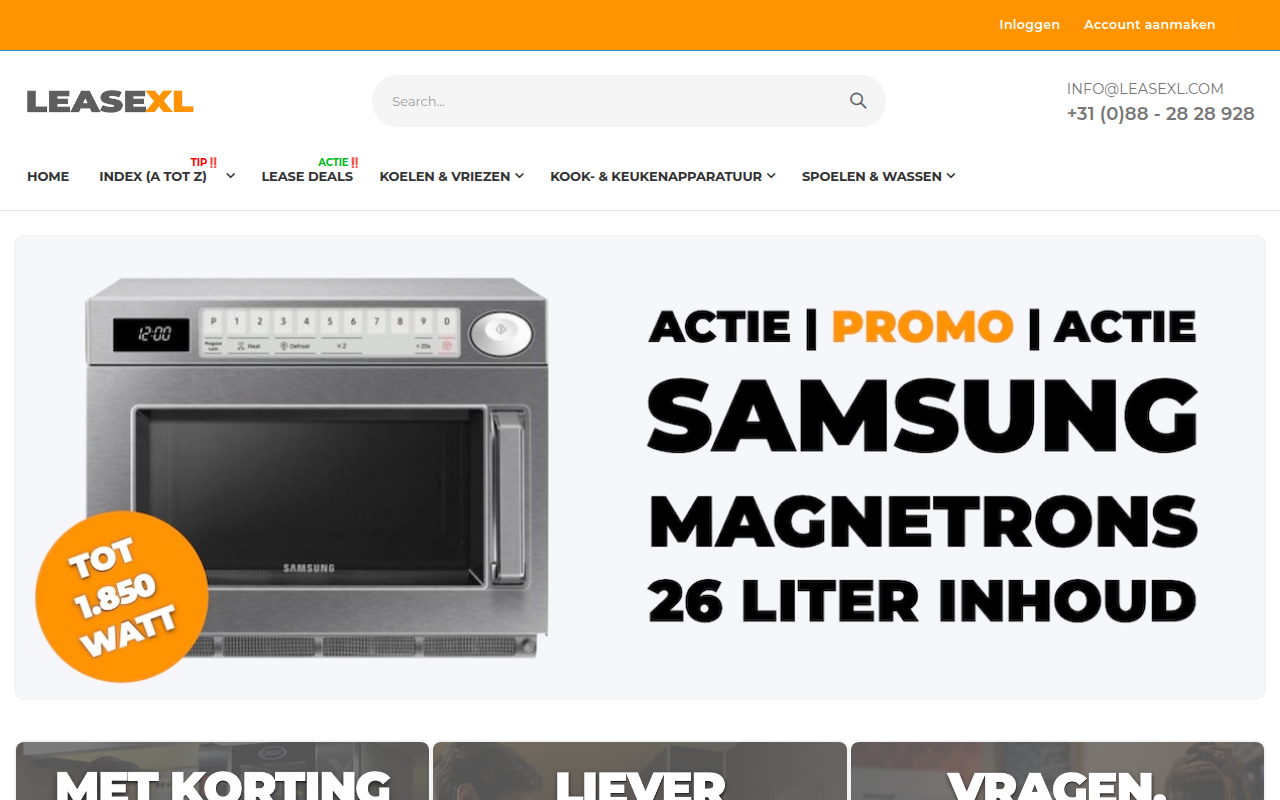 Screenshot van leasexl.com