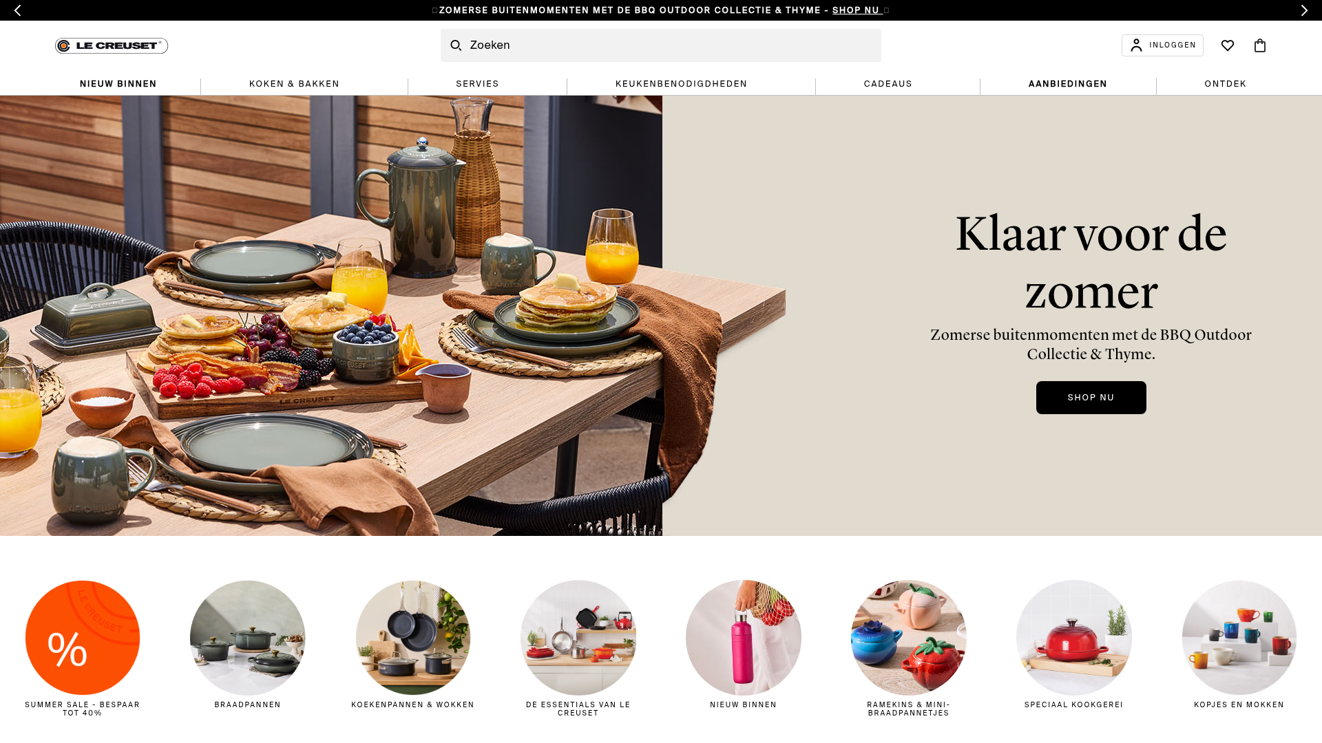 Screenshot van lecreuset.nl