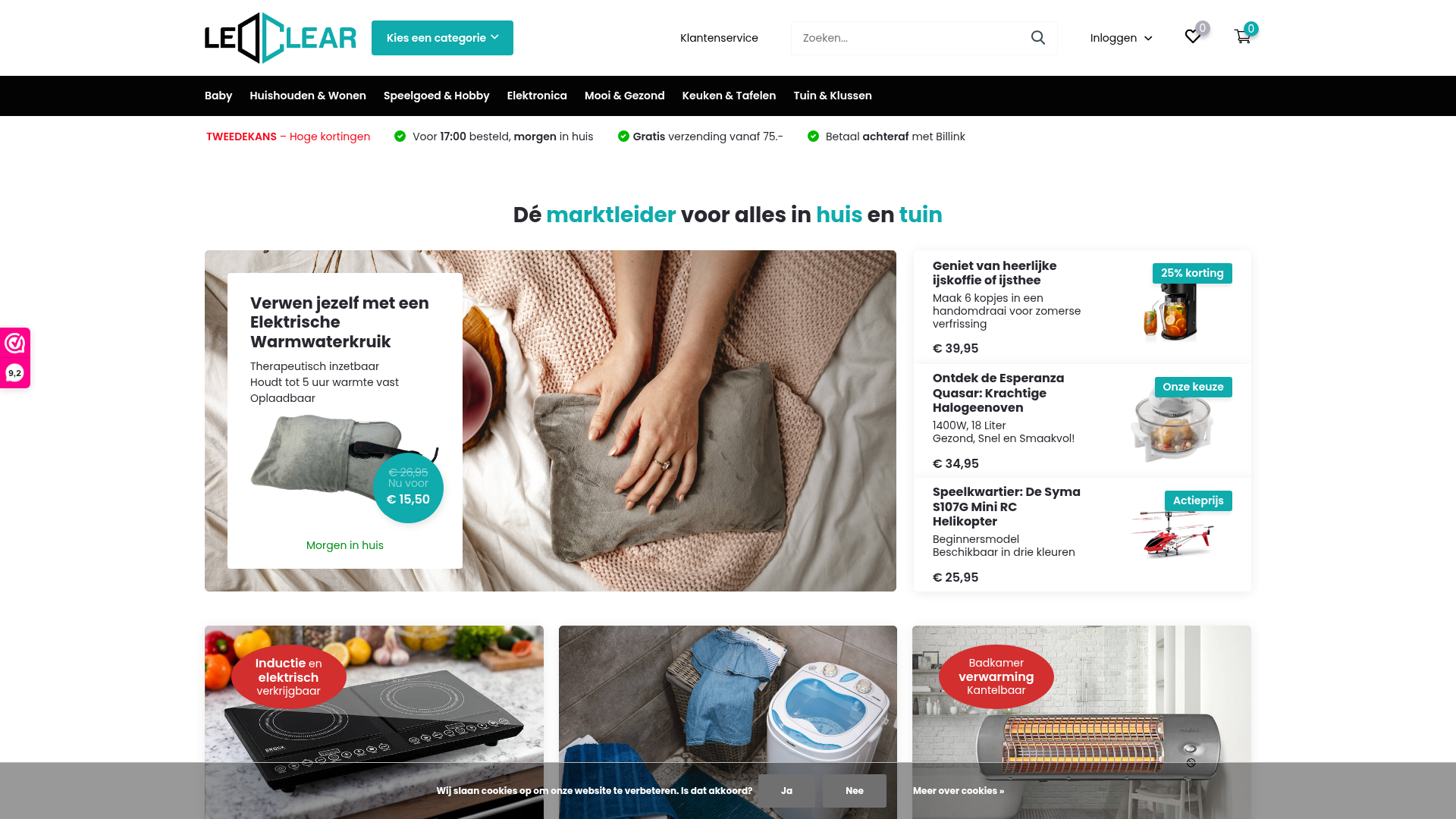 Screenshot van ledclear.nl