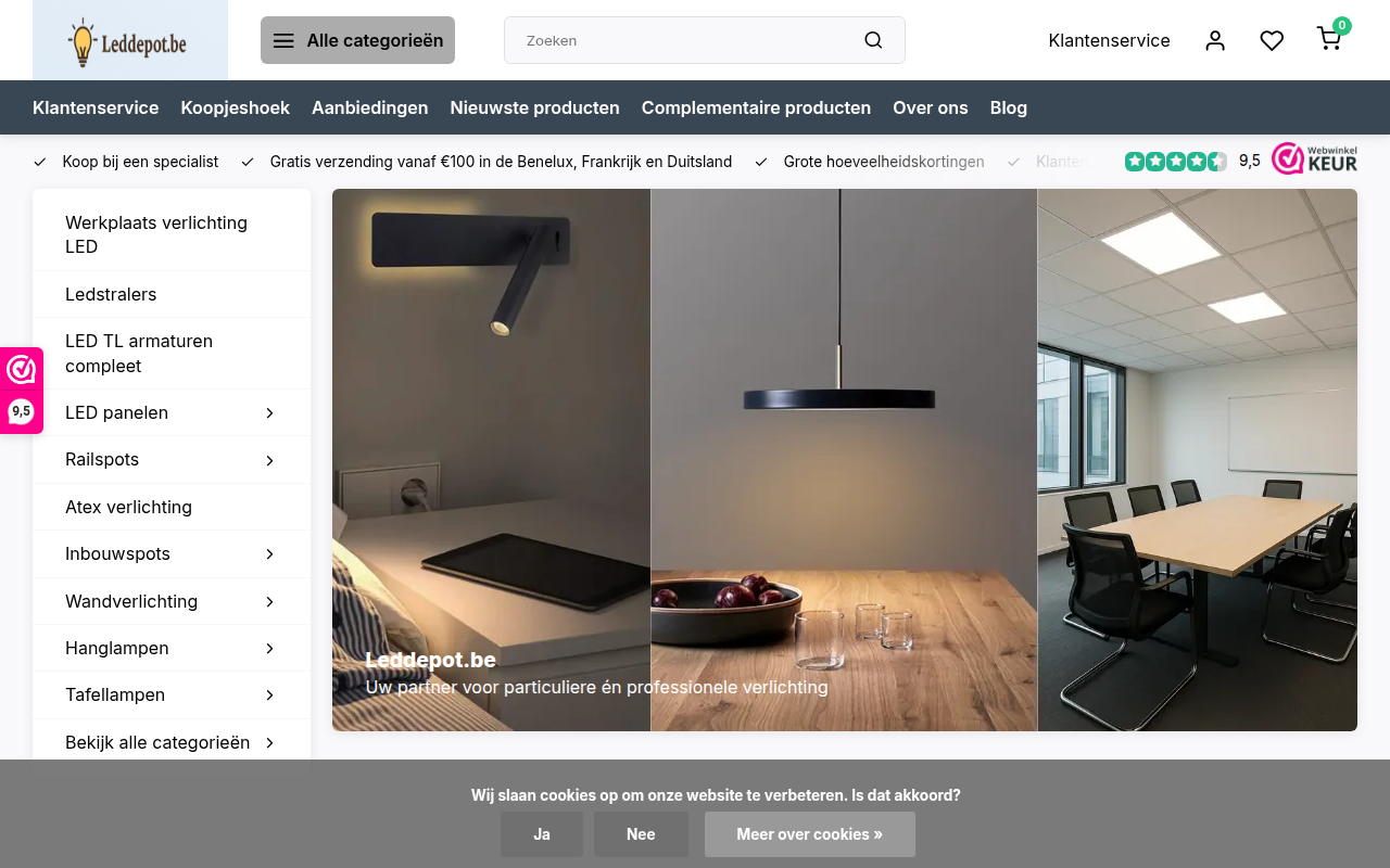 Screenshot van leddepot.be