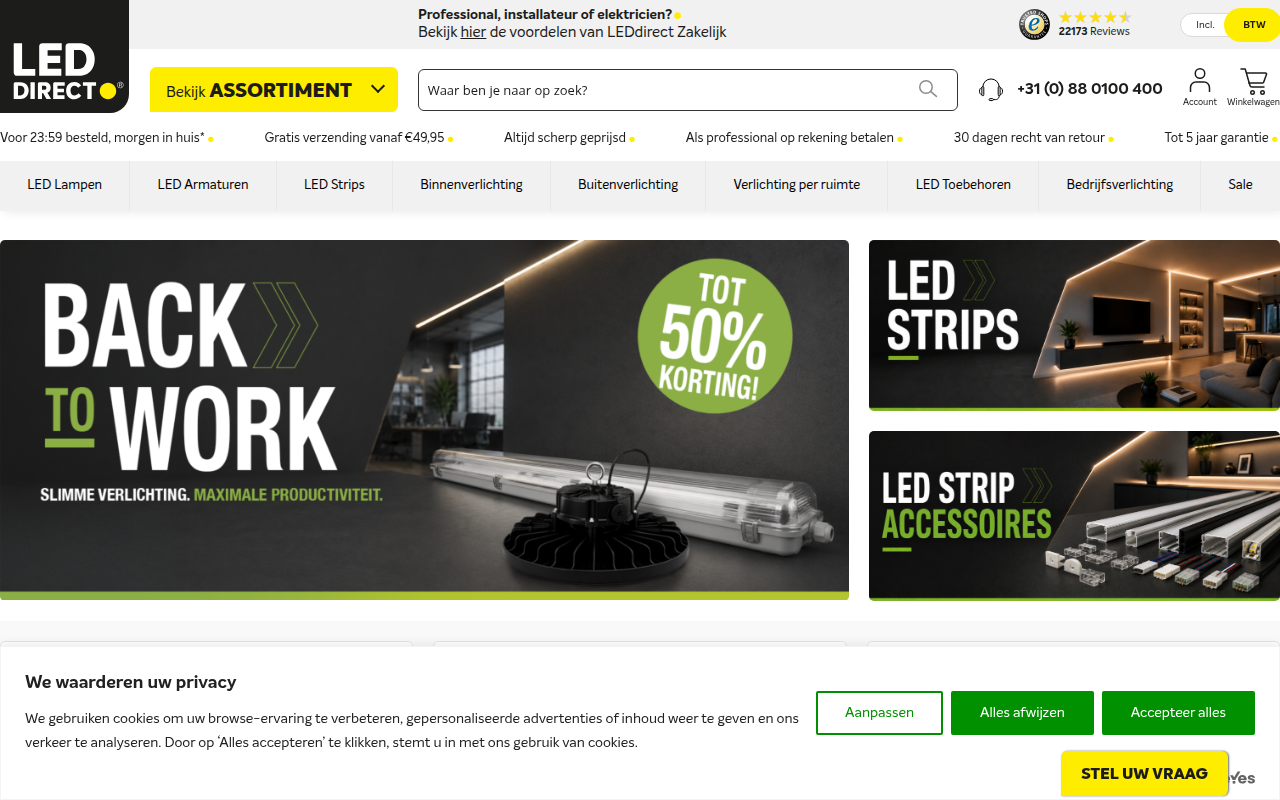 Screenshot van LEDdirect B.V.