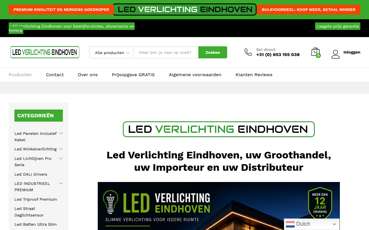 Screenshot van ledeindhoven.nl