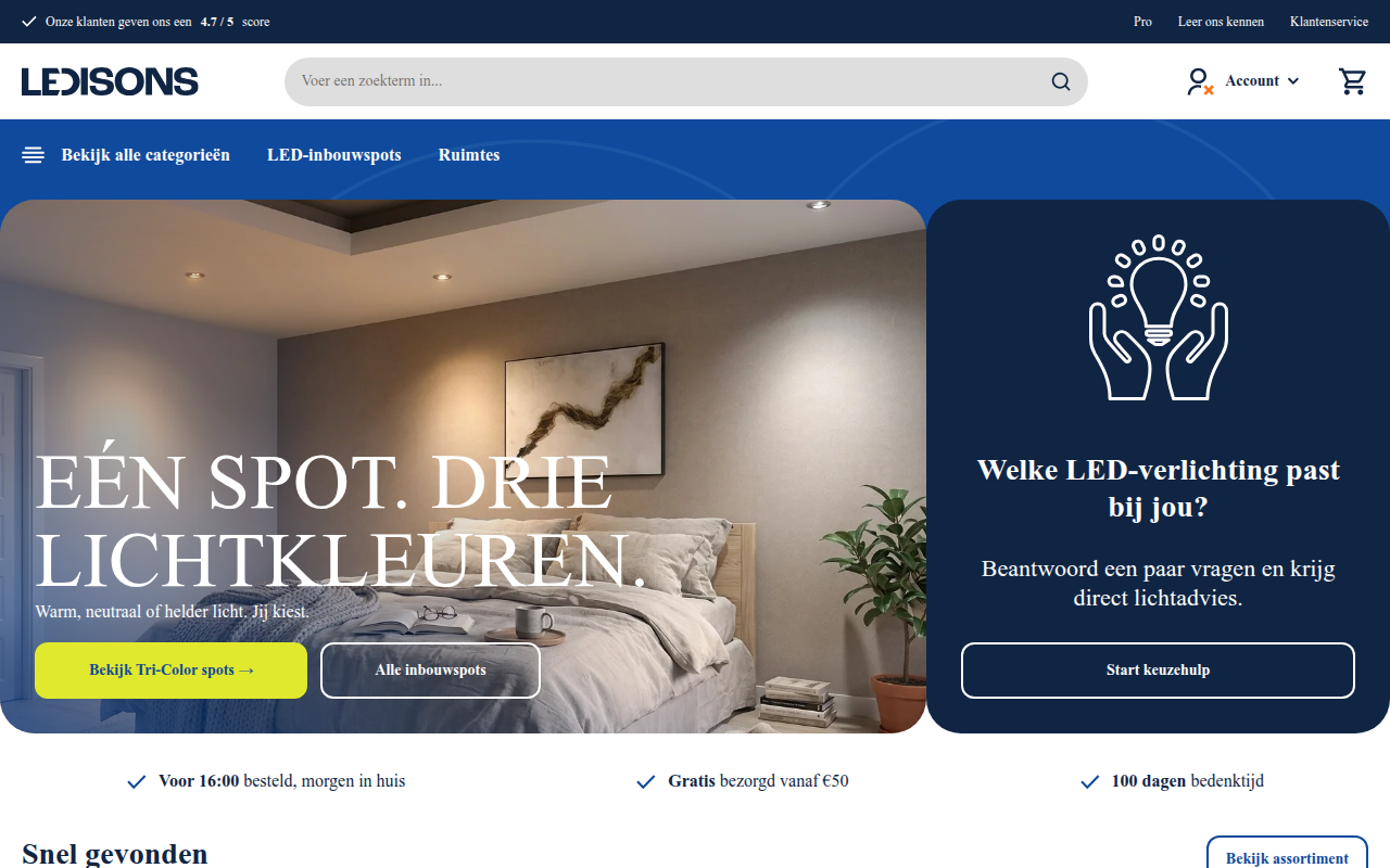 Screenshot van ledisons.be