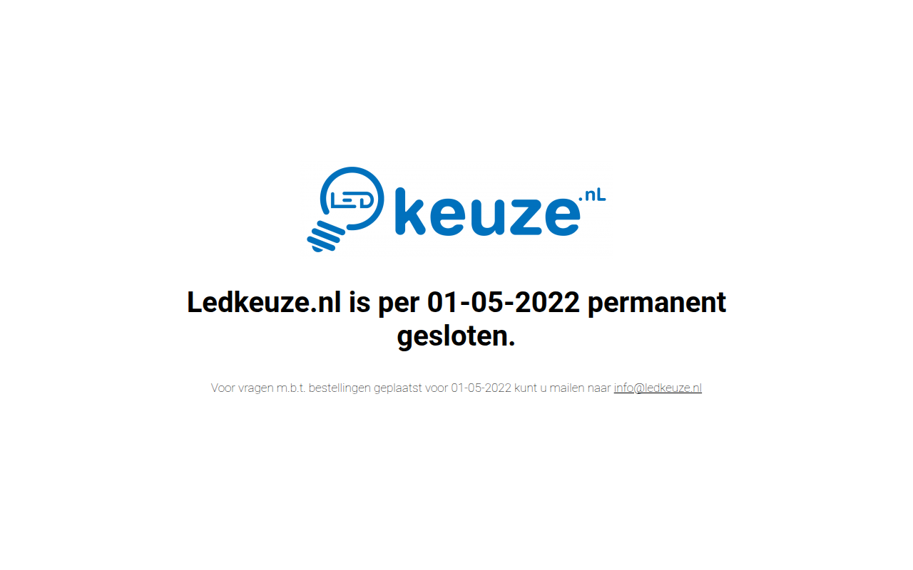 Screenshot van ledkeuze.nl