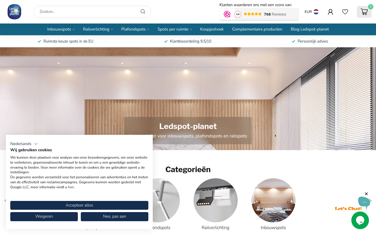 Screenshot van ledspot-planet.com