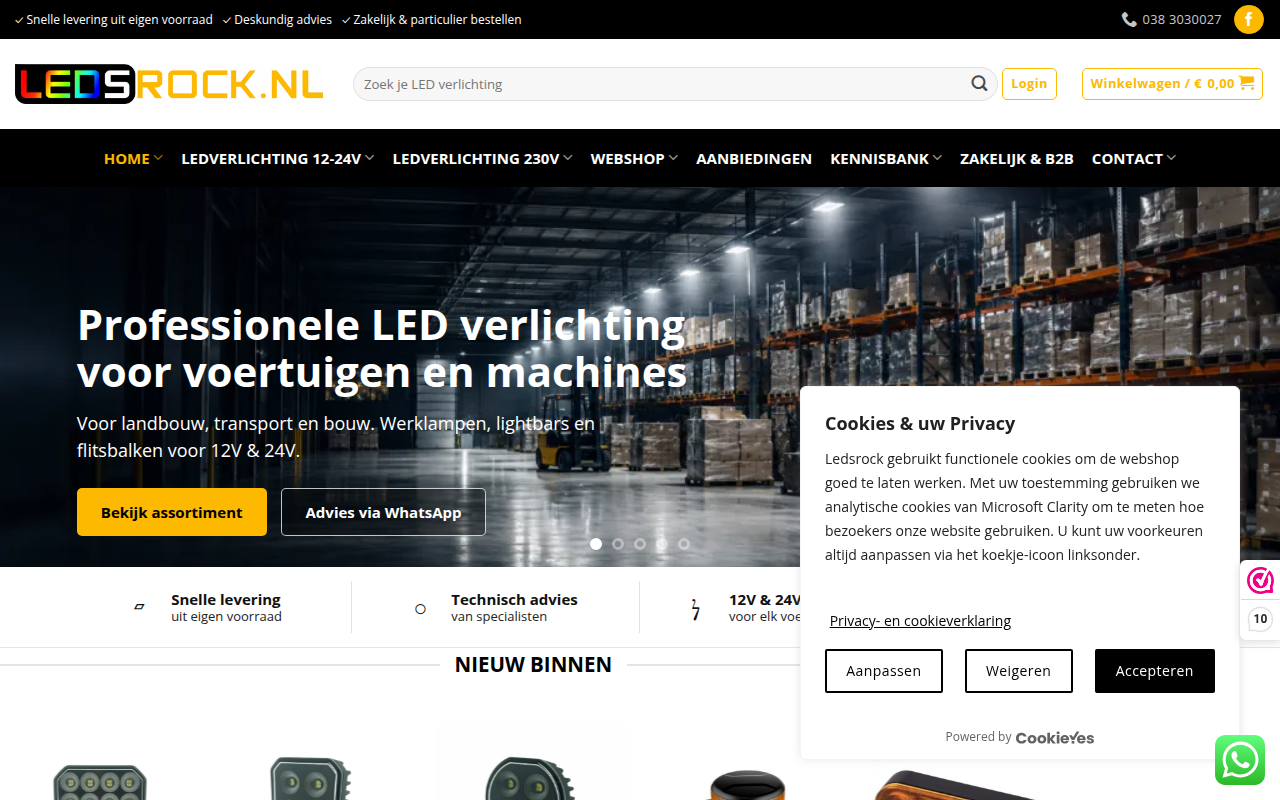 Screenshot van ledsrock.nl