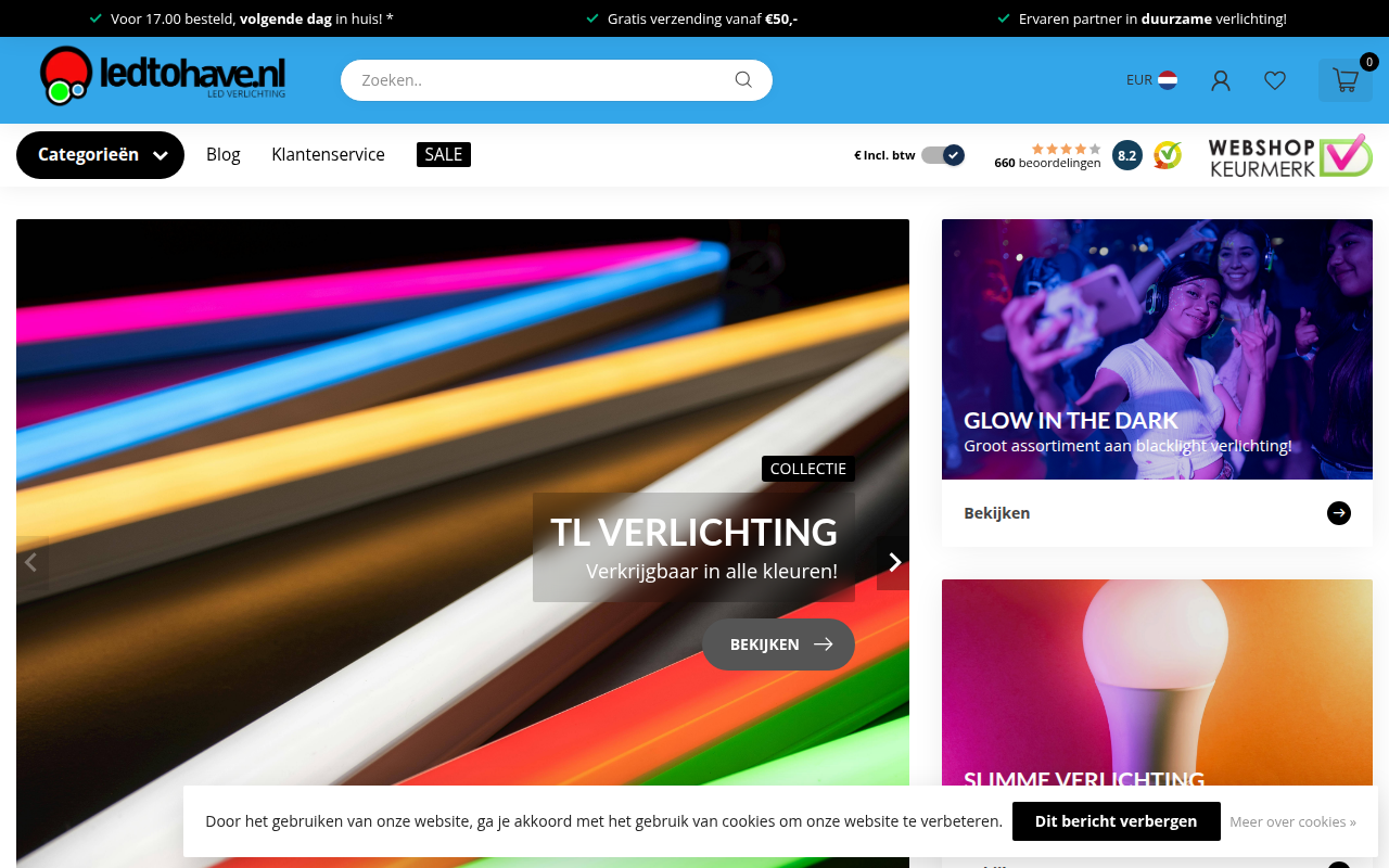 Screenshot van ledtohave.nl