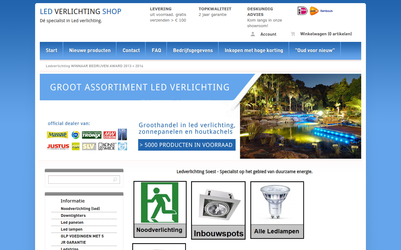 Screenshot van ledverlichtingshop.nl