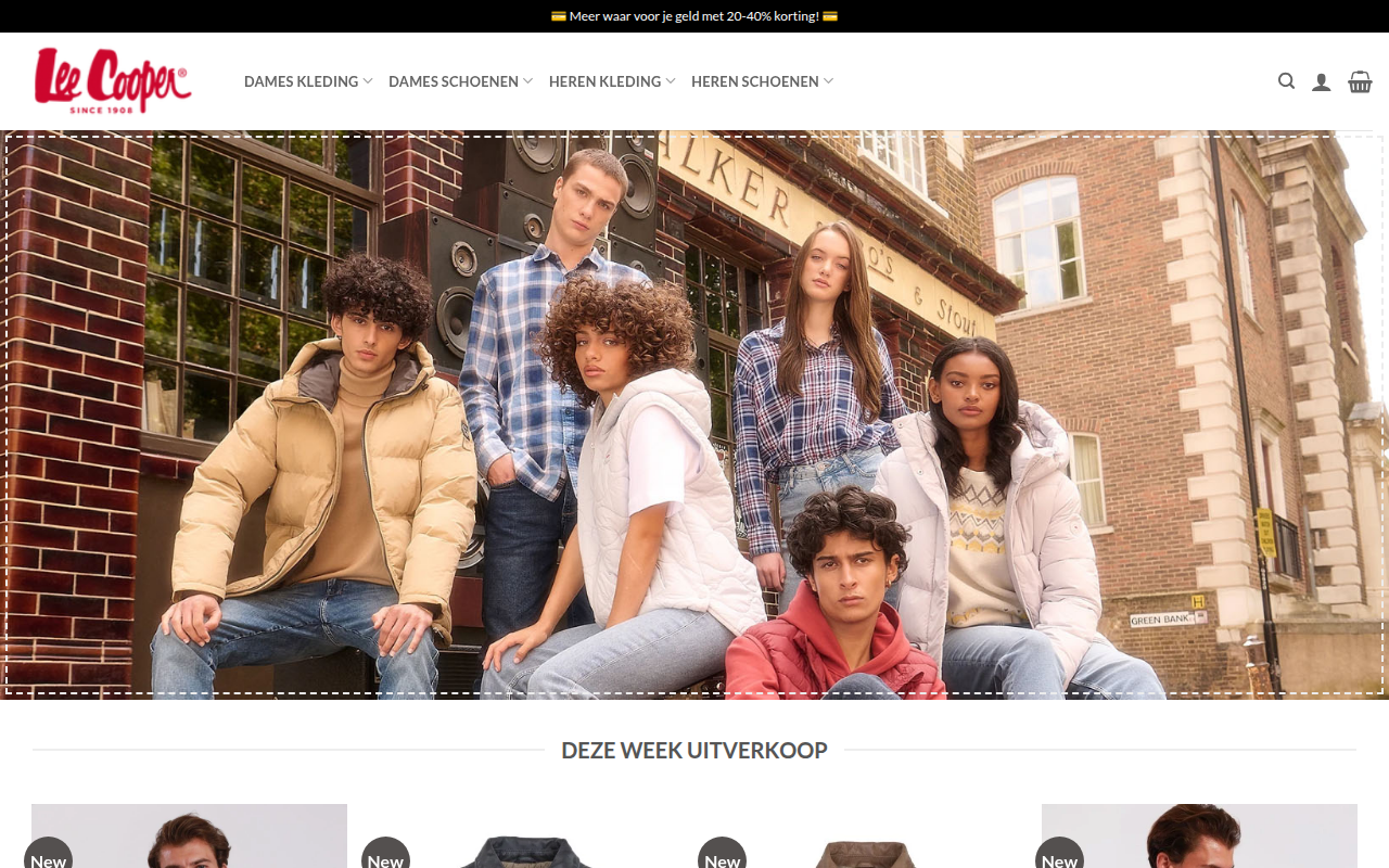 Screenshot van leecoopermode.com