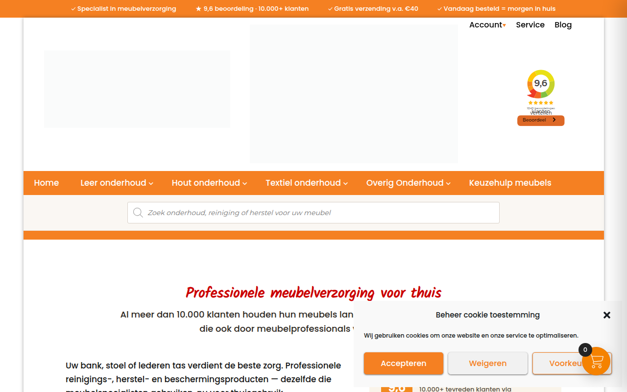 Screenshot van leer-onderhoud.nl