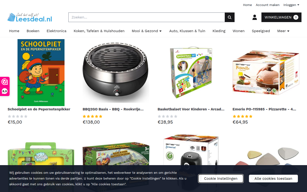 Screenshot van leesdeal.nl