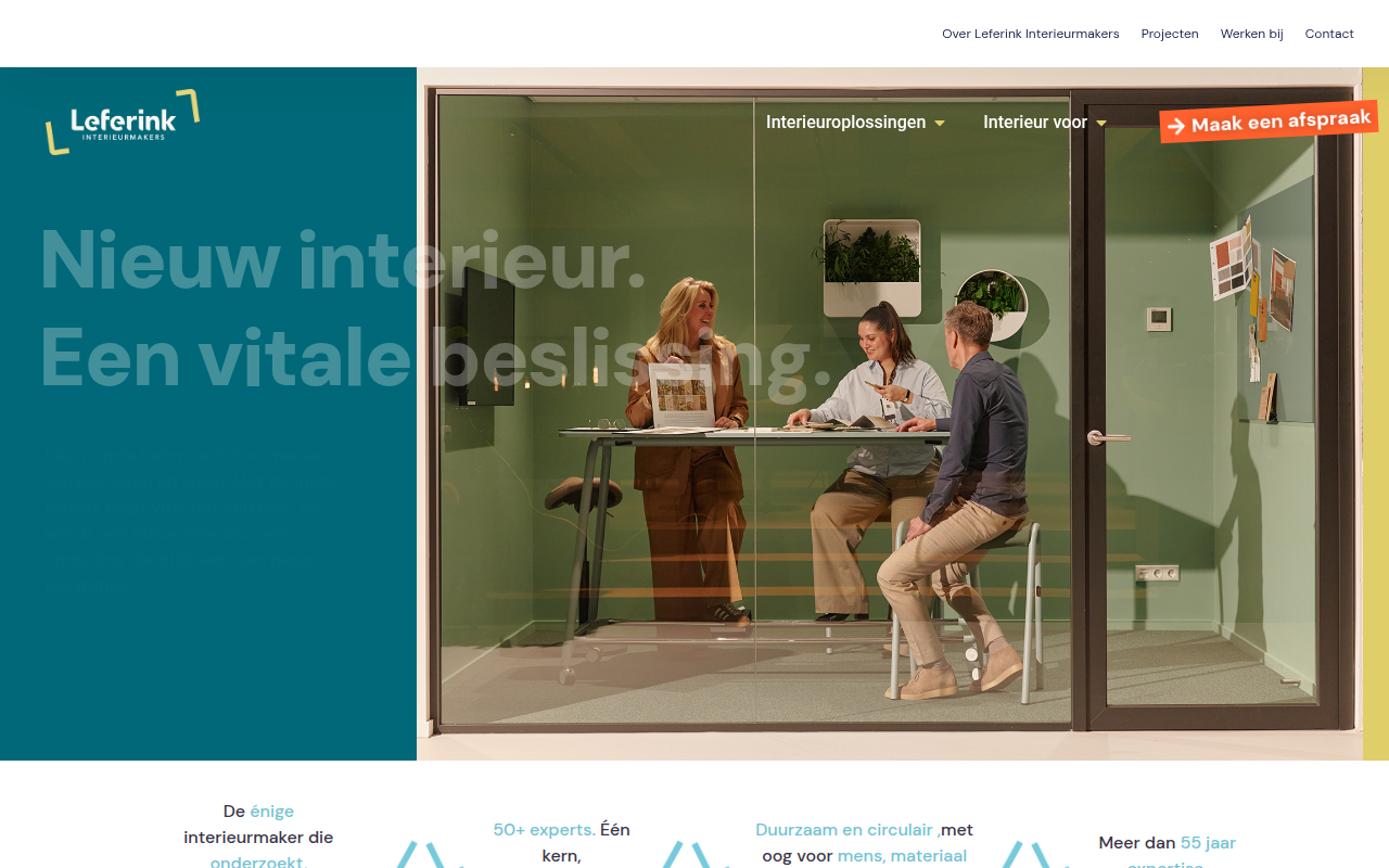 Screenshot van leferink-interieurmakers.nl