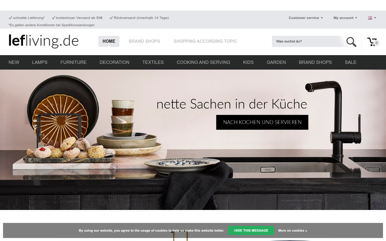 Screenshot van lefliving.webshopapp.com