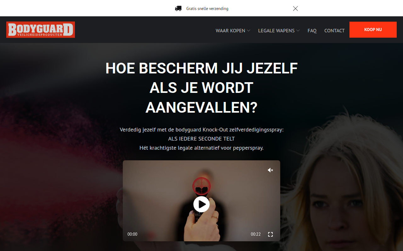 Screenshot van legalepepperspray.nl