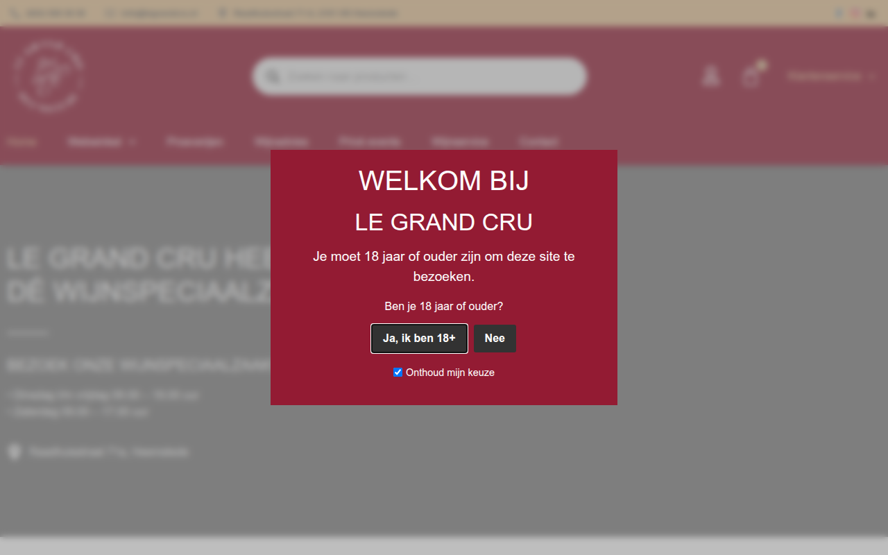 Screenshot van legrandcru.nl