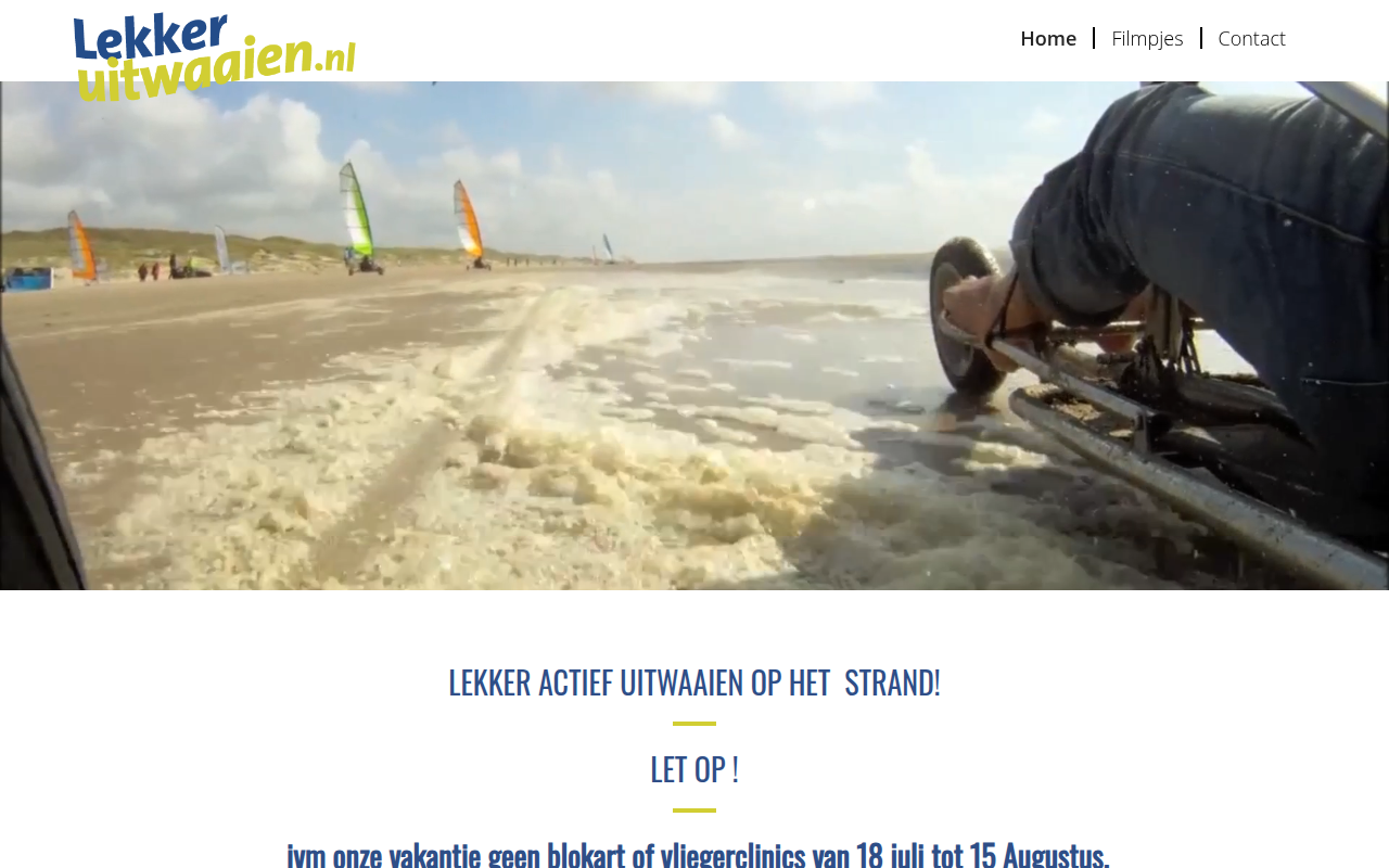 Screenshot van lekkeruitwaaien.nl