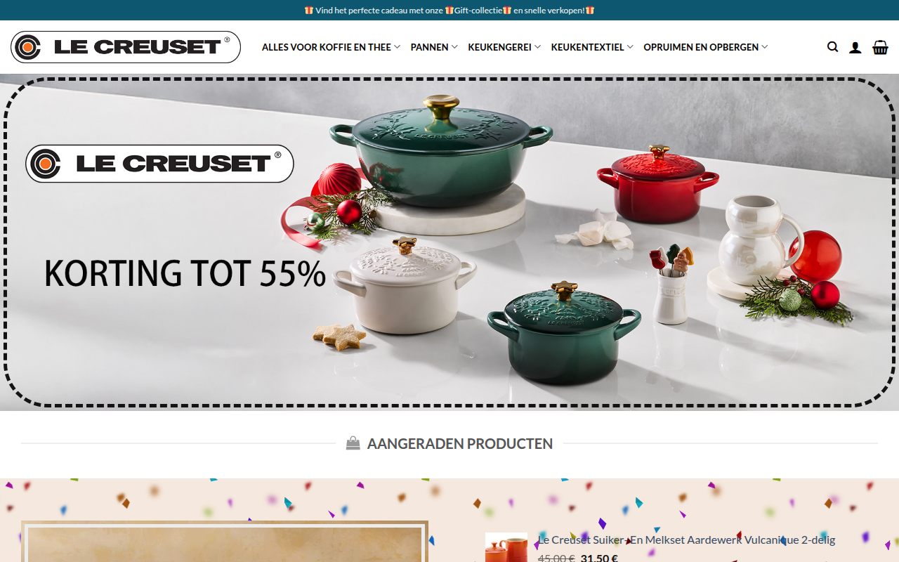 Screenshot van lekookwinkel.com
