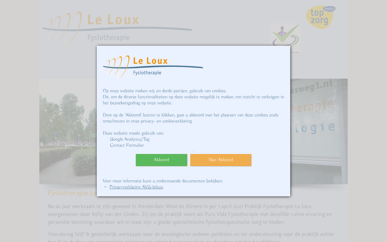 Screenshot van leloux.nl