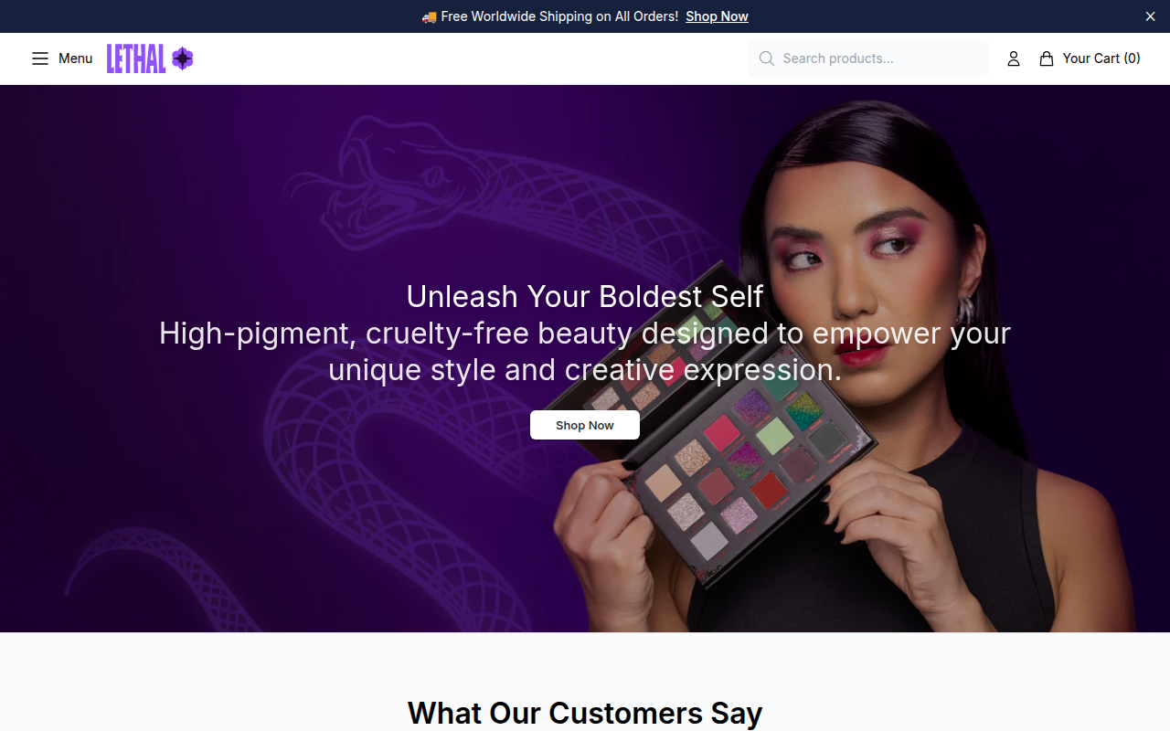 Screenshot van lethalbeautyworld.shop