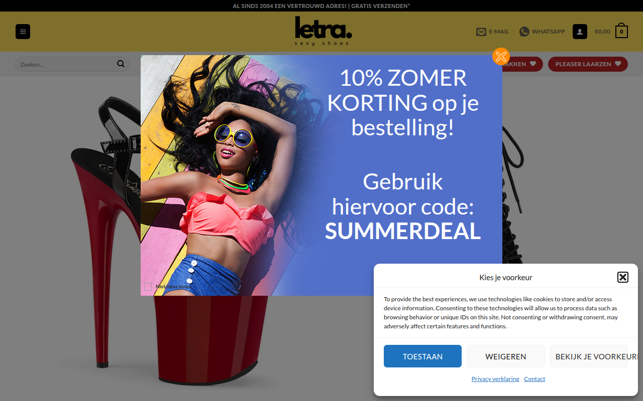 Screenshot van letra.nl